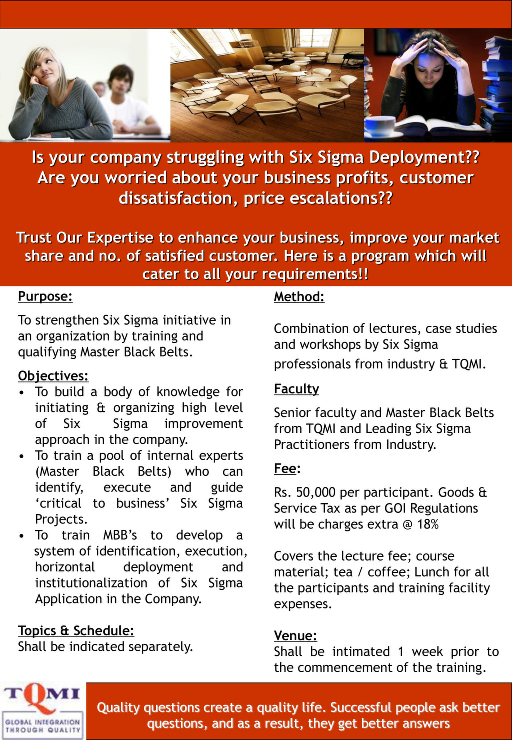 Six Sigma Master Black Belt Brochure PDF - TQMI